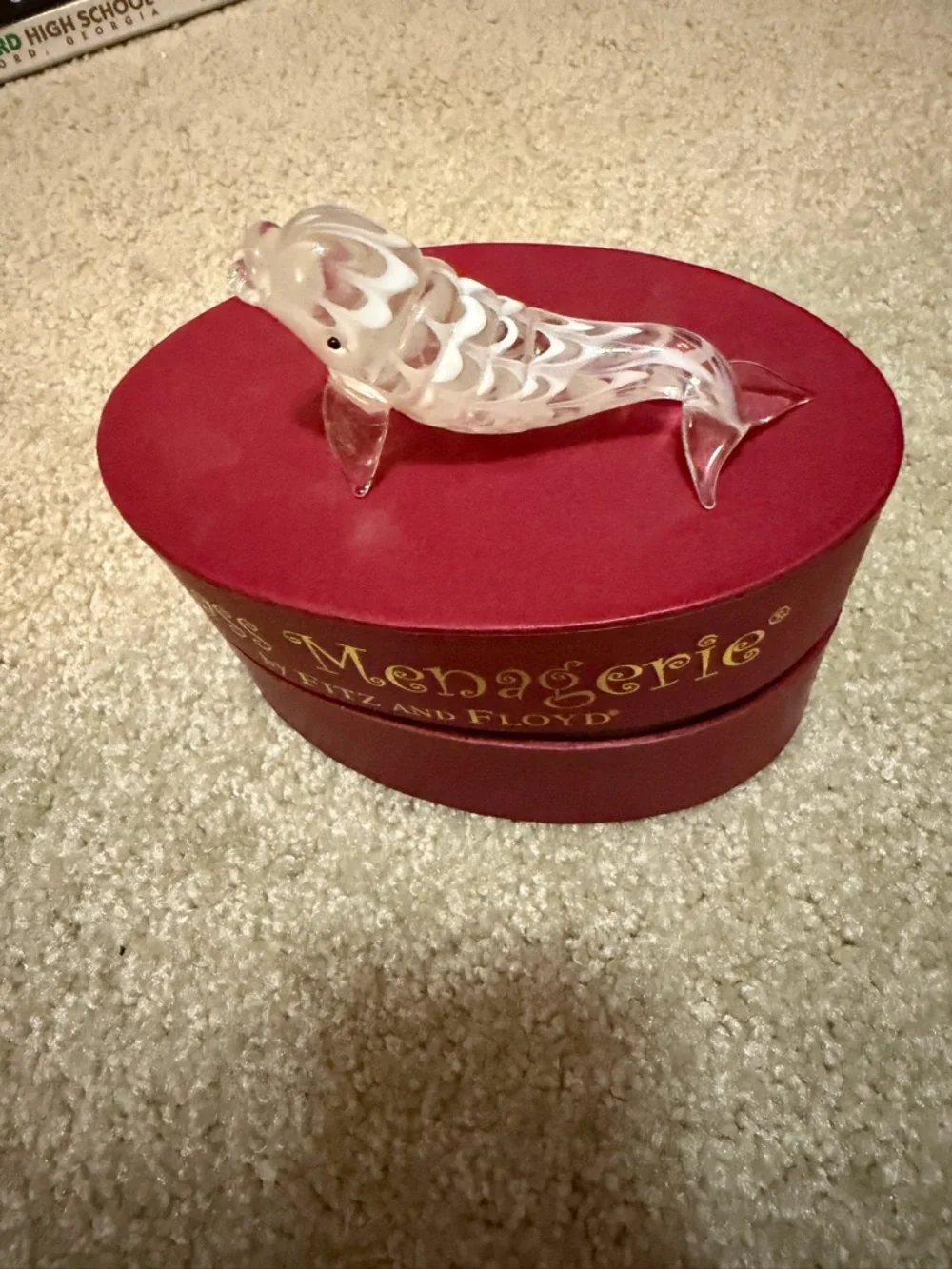 Fitz and Floyd Glass Beluga Whale - Picture 2 of 4